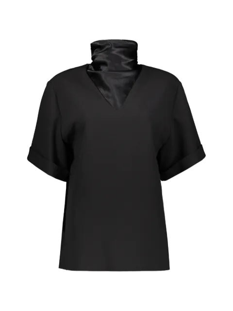 Ellery stand-up collar cuffed-sleeve top