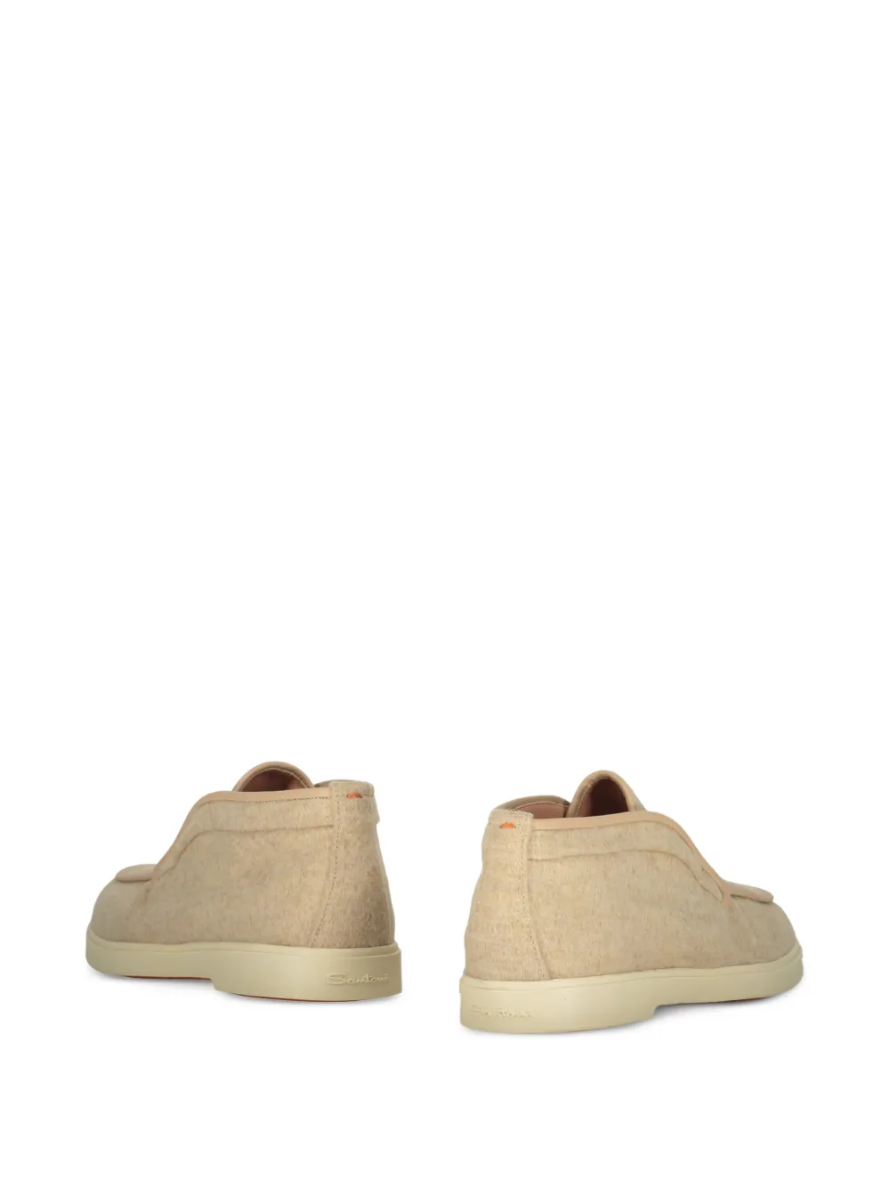 Santoni suede-trimmed wool boots Beige