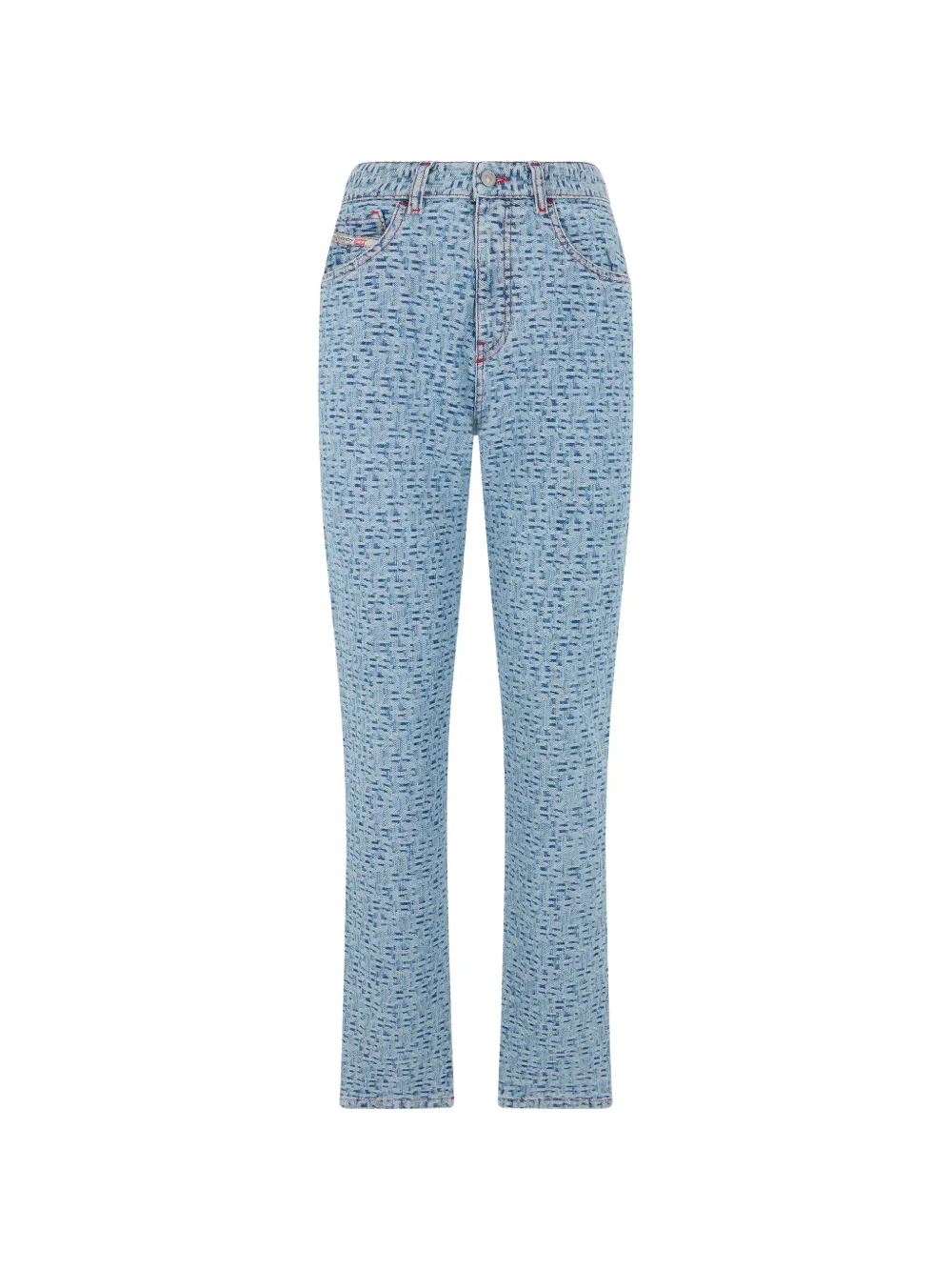 Diesel monogram-print straight-leg jeans - Blau