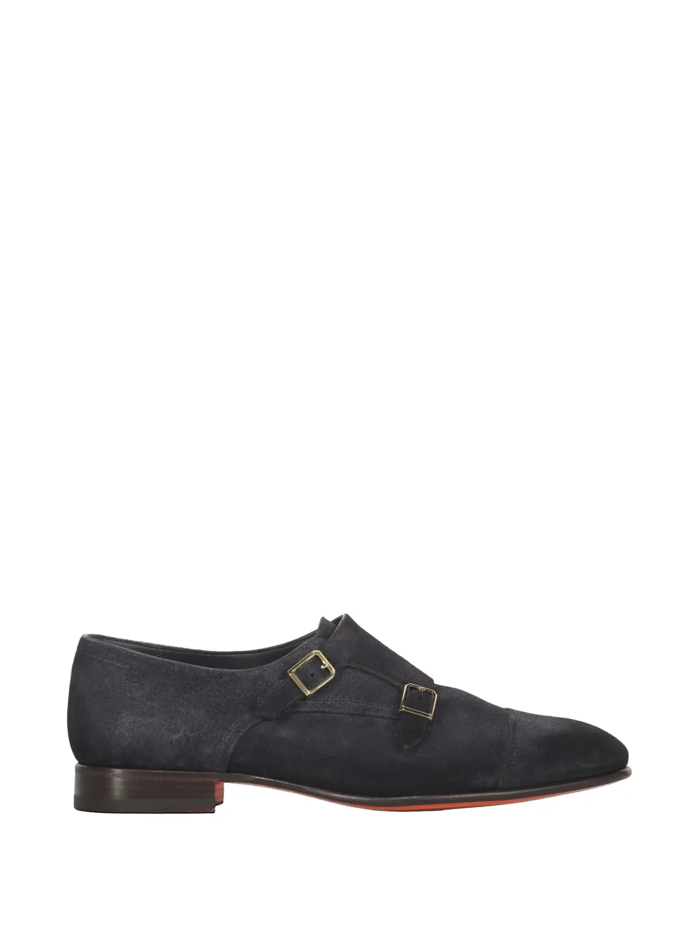 Santoni Santoni double-buckle suede monk shoes - Blau aus Kalbswildleder/Kalbsleder/Kalbswildleder in Blau