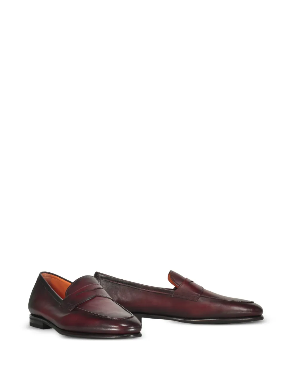 Santoni leather loafers Rood