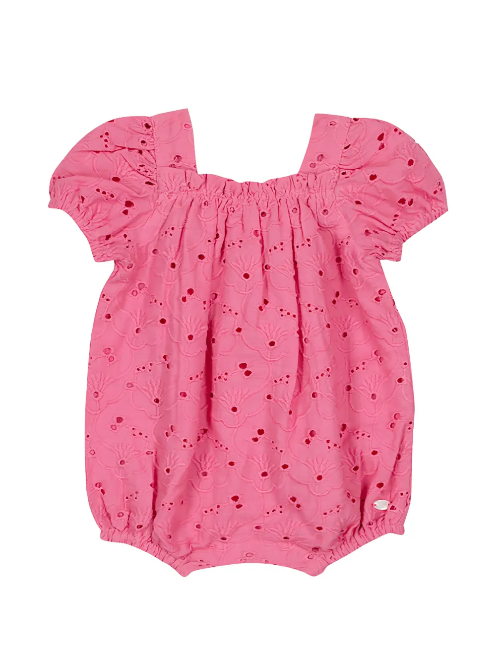 Tartine Et Chocolat broderie-anglaise puff-sleeve jumpsuit short - Rosa