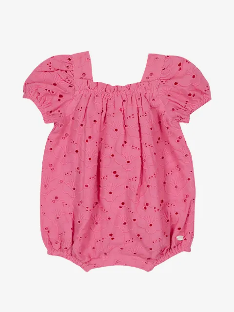 Tartine Et Chocolat broderie-anglaise puff-sleeve jumpsuit short