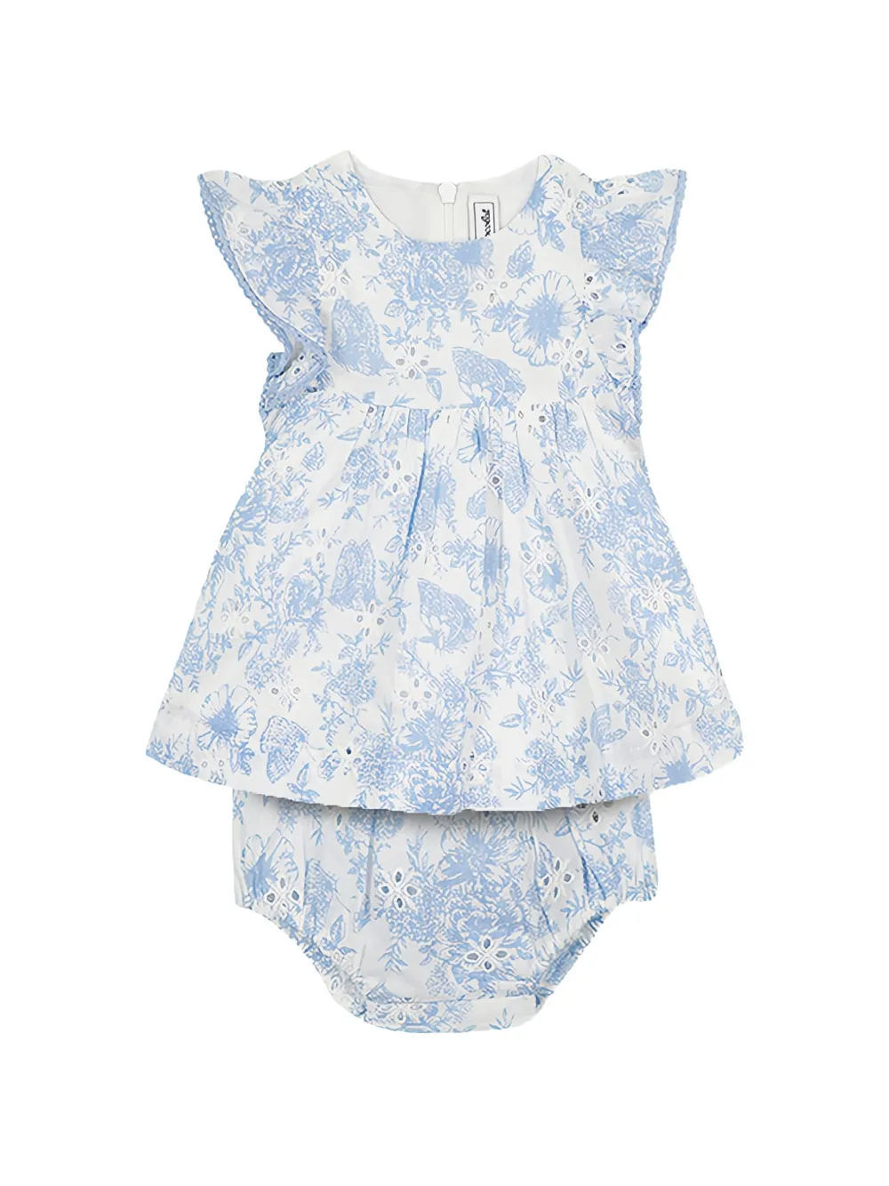 Tartine Et Chocolat floral-print broderie-anglaise dress - Weiß