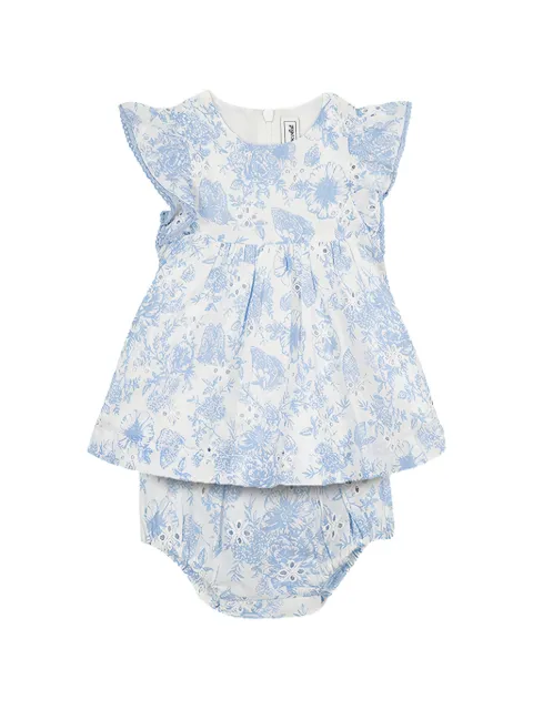 Tartine Et Chocolat floral-print broderie-anglaise dress