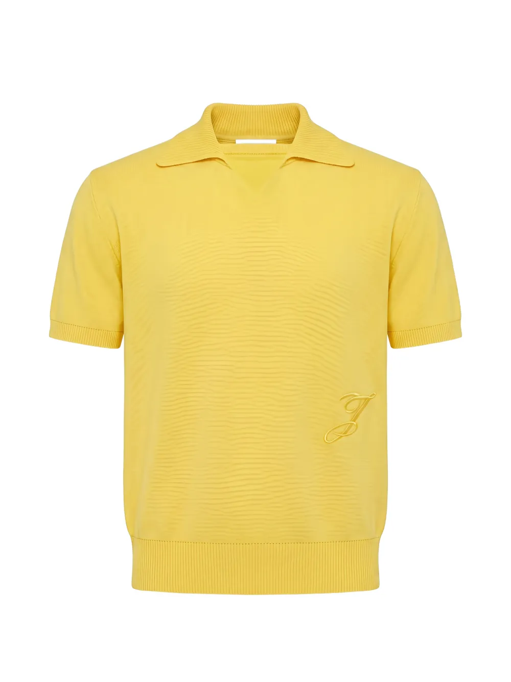 Jacquemus embroidered-logo knit polo shirt - Giallo
