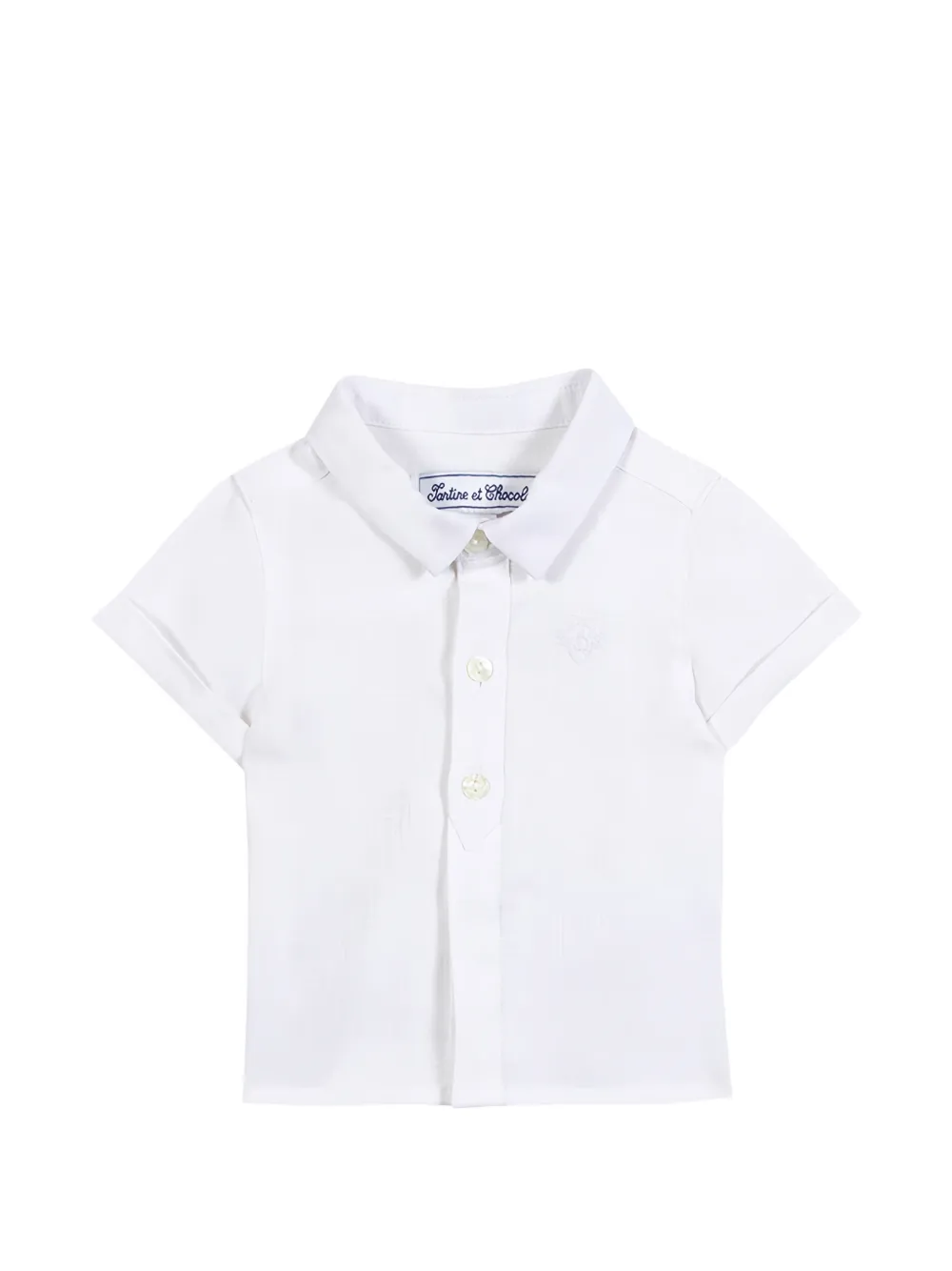Tartine Et Chocolat logo-embroidered short-sleeve shirt - Weiß