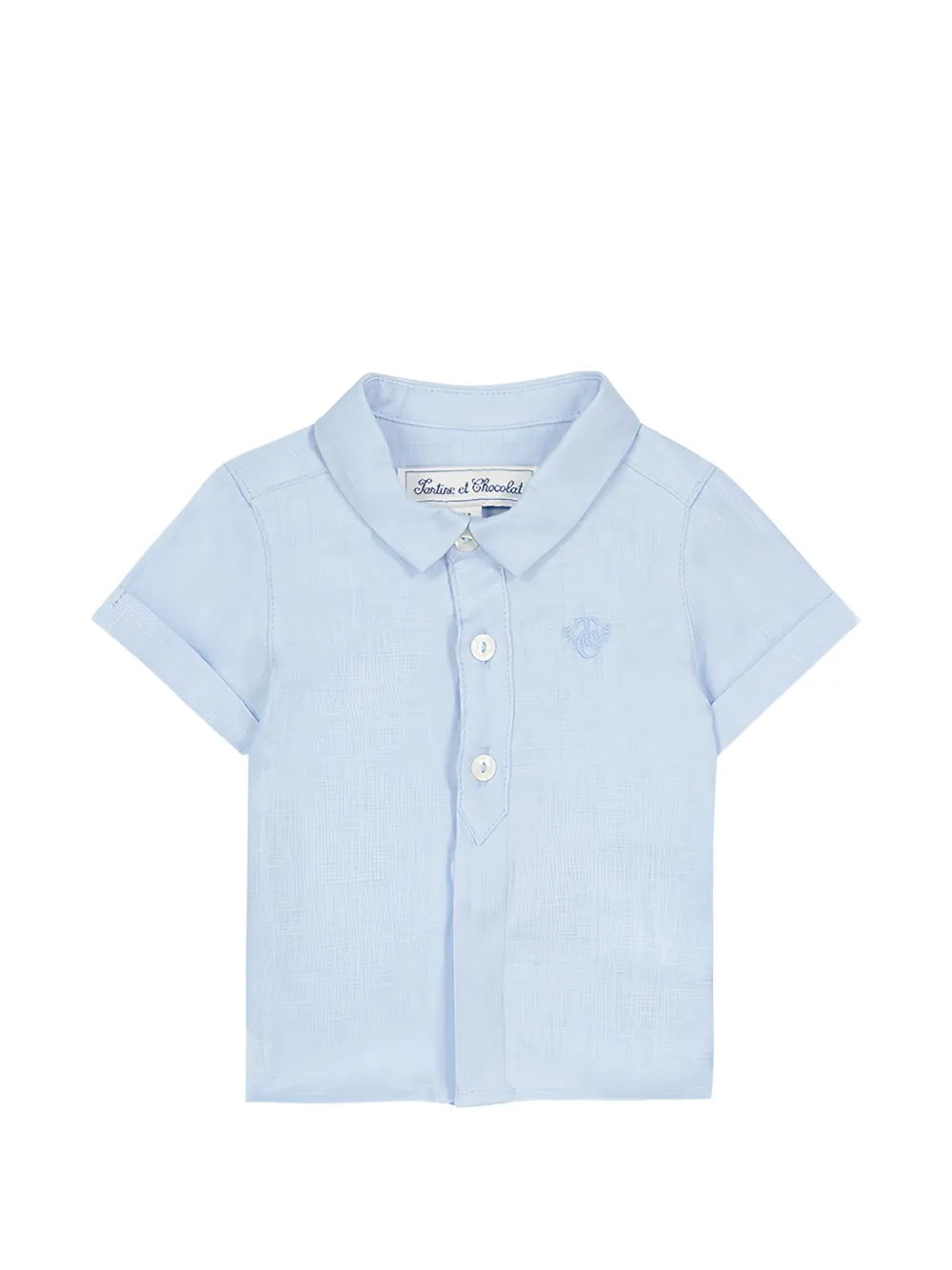 Tartine Et Chocolat embroidered-logo short-sleeve shirt - Blu