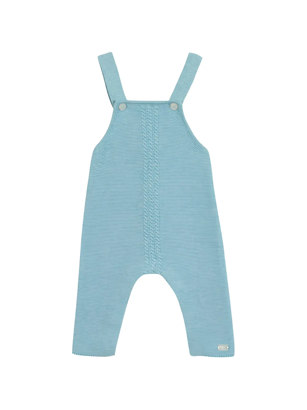 Tartine Et Chocolat cable-knit button-fastening dungarees - Blu