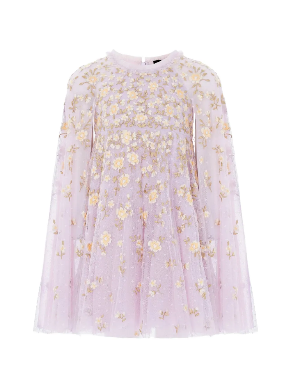 NEEDLE & THREAD KIDS Abito Lea Ditsy con ricamo a fiori - Viola