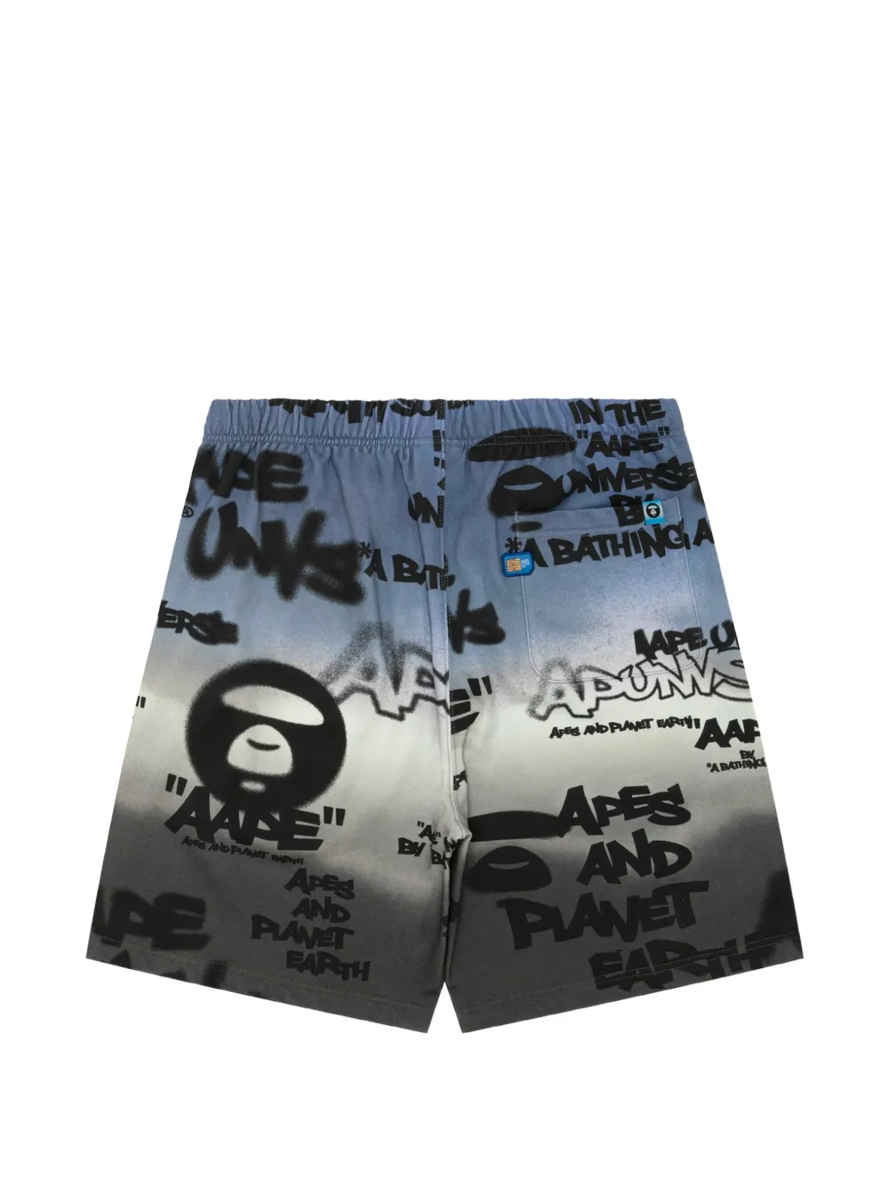 AAPE BY *A BATHING APE Aapeunus shorts met graffiti-print Grijs