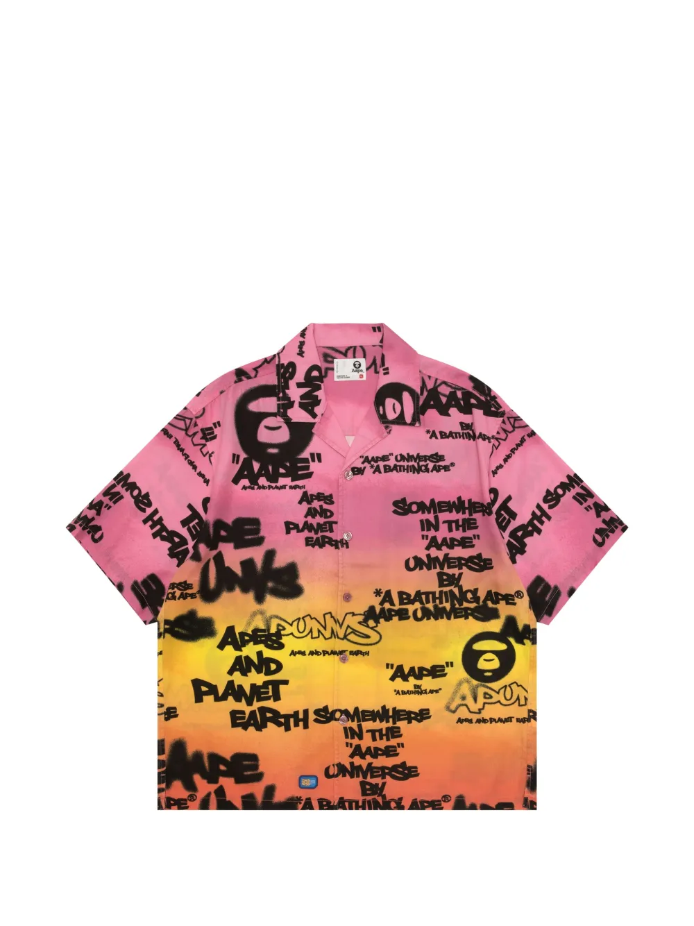 AAPE BY *A BATHING APE® Aapeunvs graffiti-print shirt - Rosa