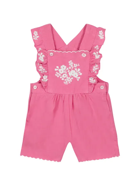 Tartine Et Chocolat floral-embroidered ruffled playsuit