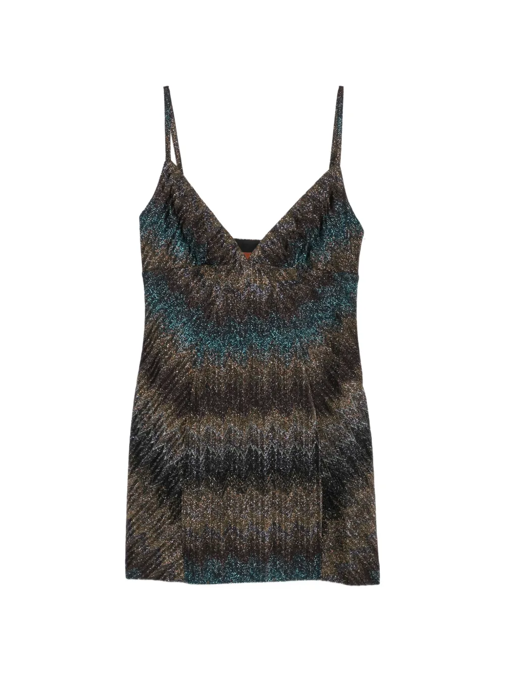 Missoni zigzag-knit V-neck mini dress - Black