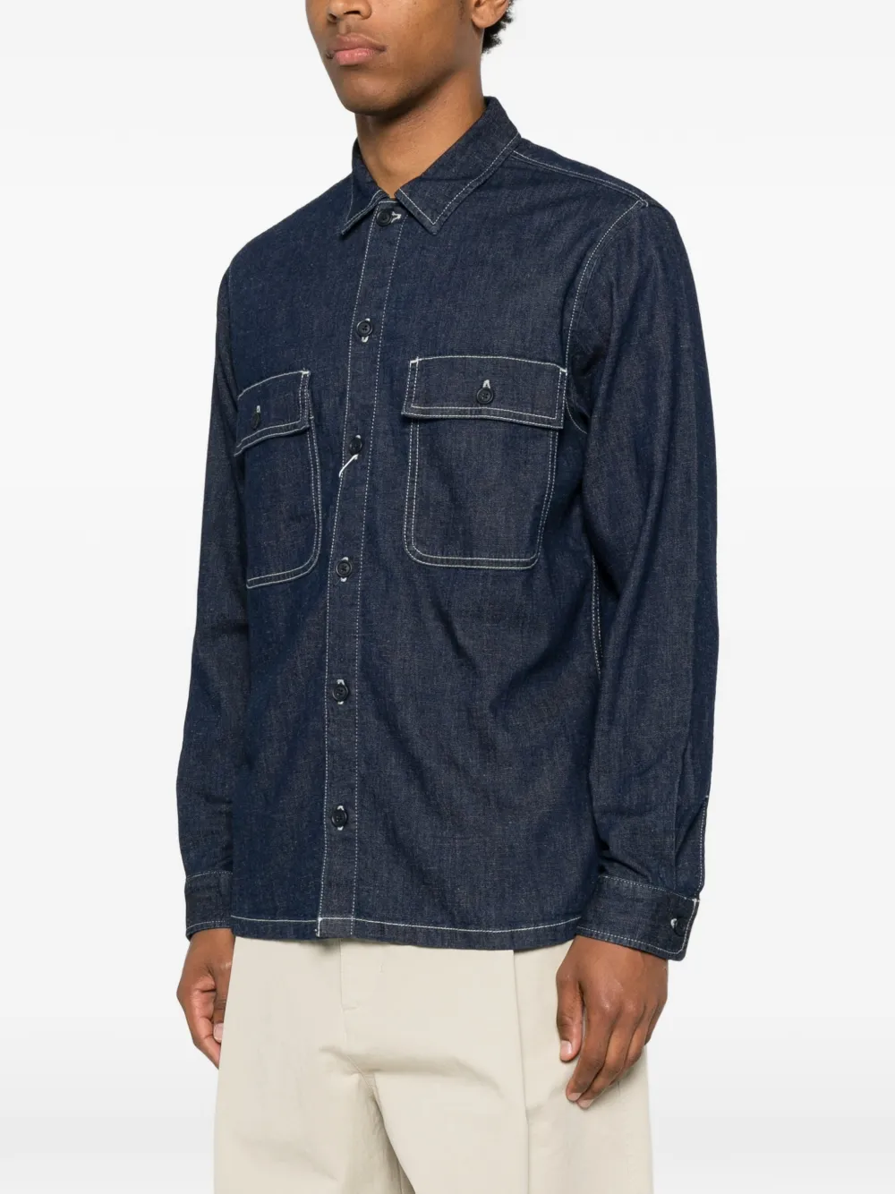  Samsoe Samsoe Chemise à Poche Plaquée - Bleu 