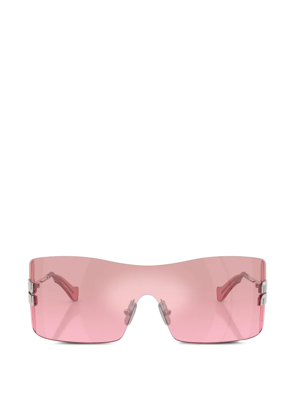 Miu Miu Eyewear Aube logo-plaque rectangle sunglasses - Rosa