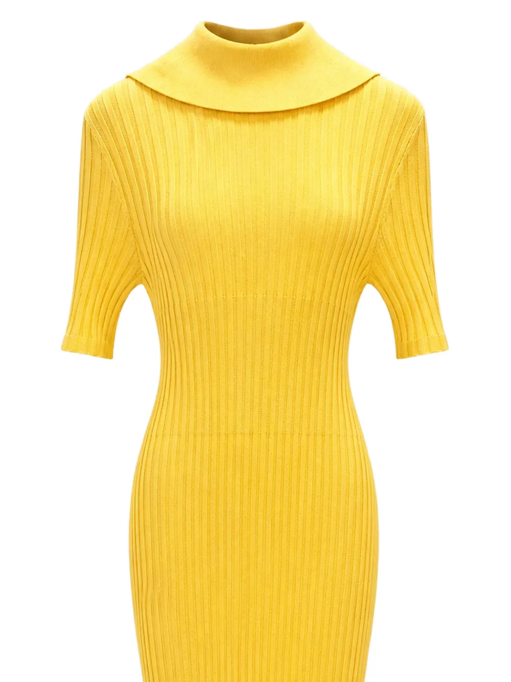Elisabetta Franchi Ribgebreide mini-jurk Geel