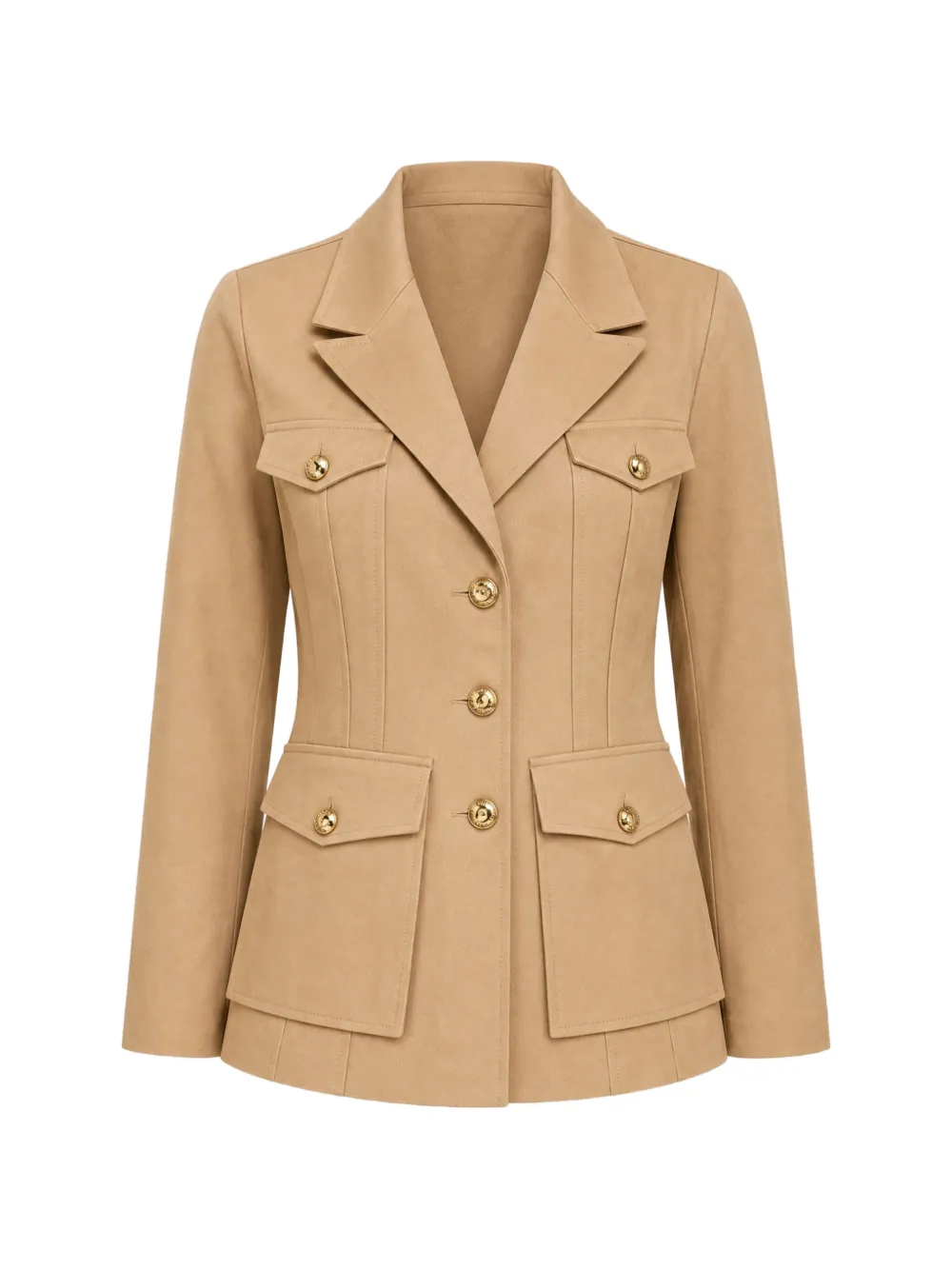 Elisabetta Franchi single-breasted flap-pocket jacket - Nude