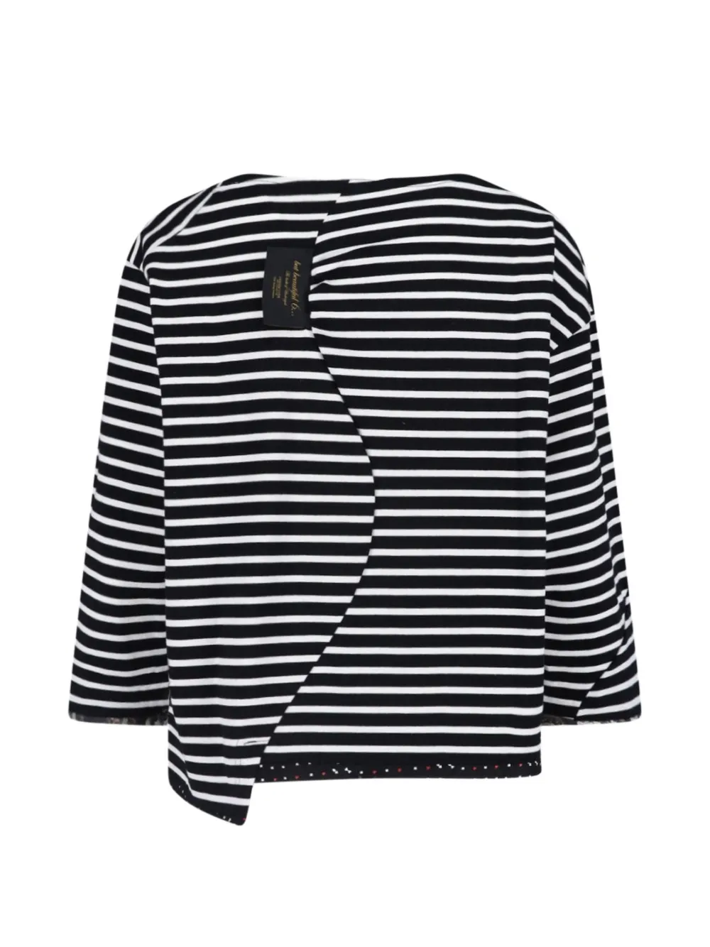 Undercover Asymmetrisch gestreept T-shirt Zwart