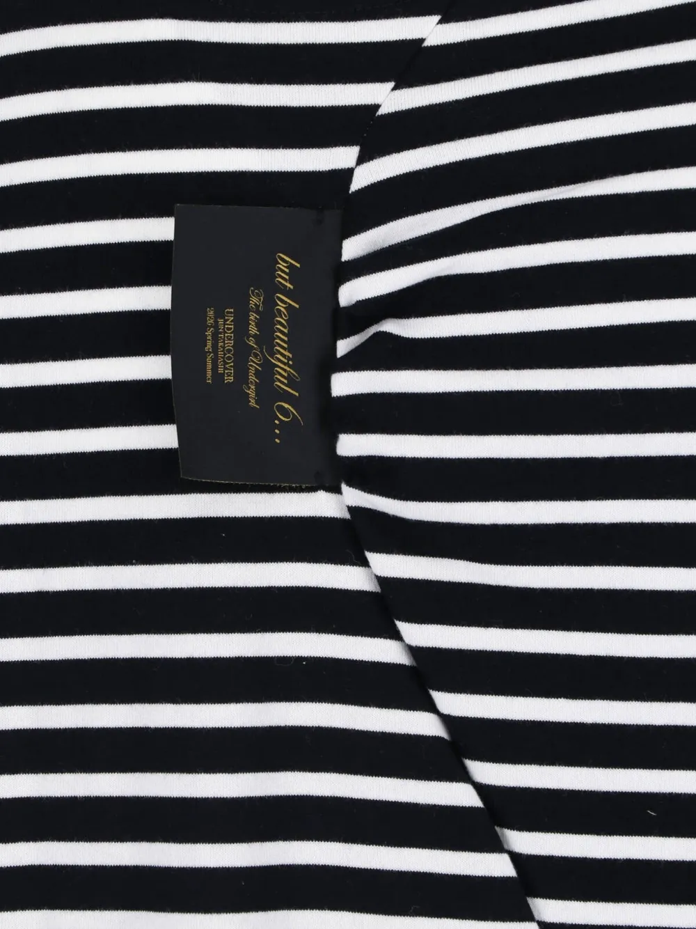 Undercover Asymmetrisch gestreept T-shirt Zwart