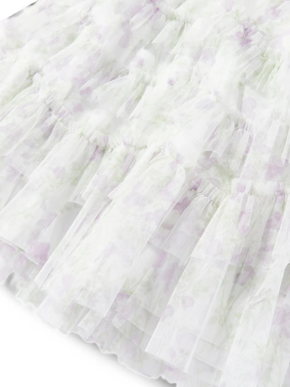 NEEDLE & THREAD KIDS floral-print ruffled dress - Bianco