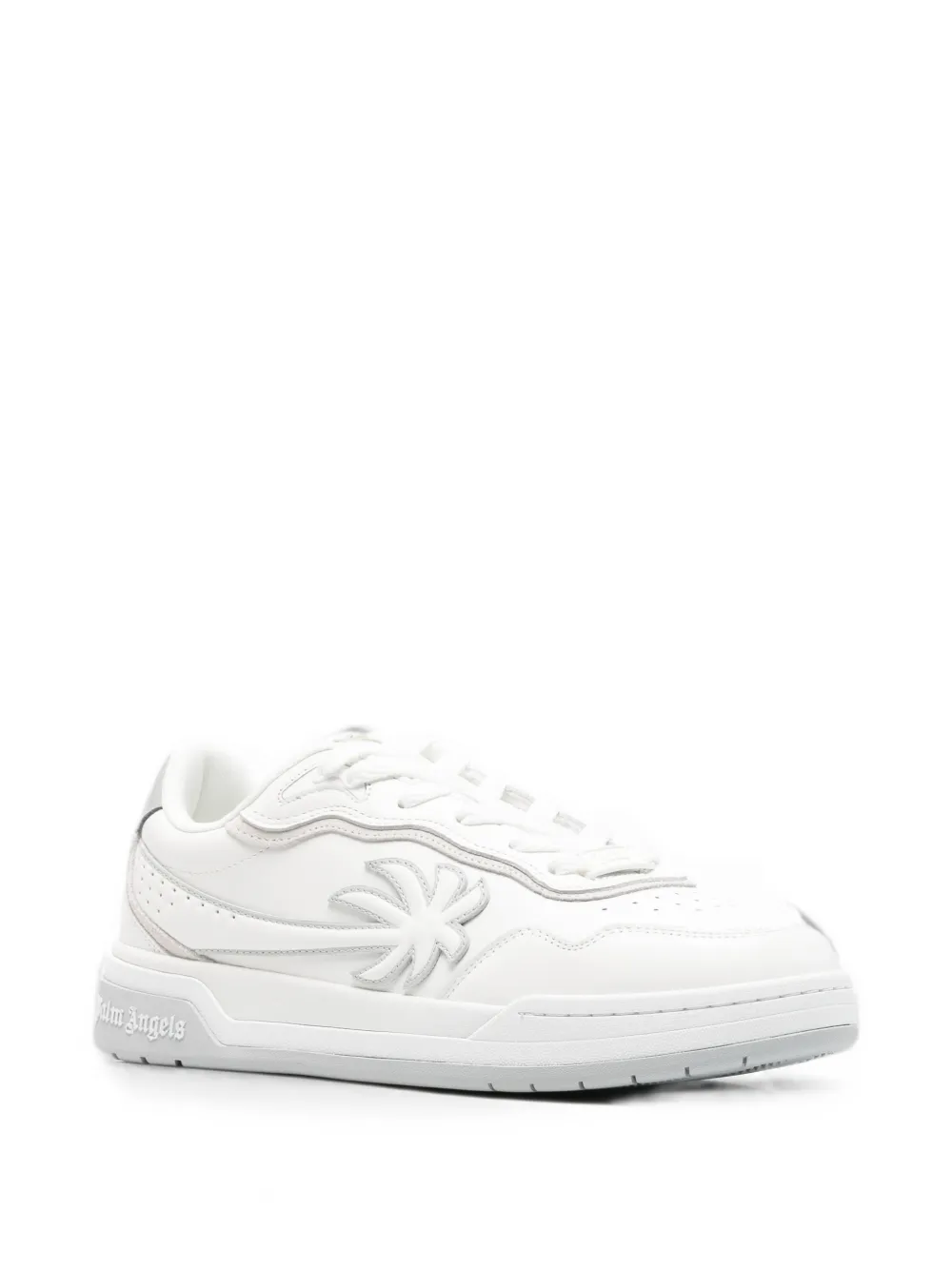 Palm Angels lace-up leather sneakers Wit