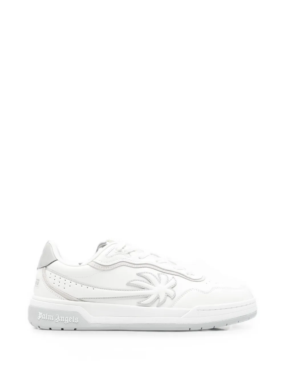 Palm Angels lace-up leather sneakers Wit