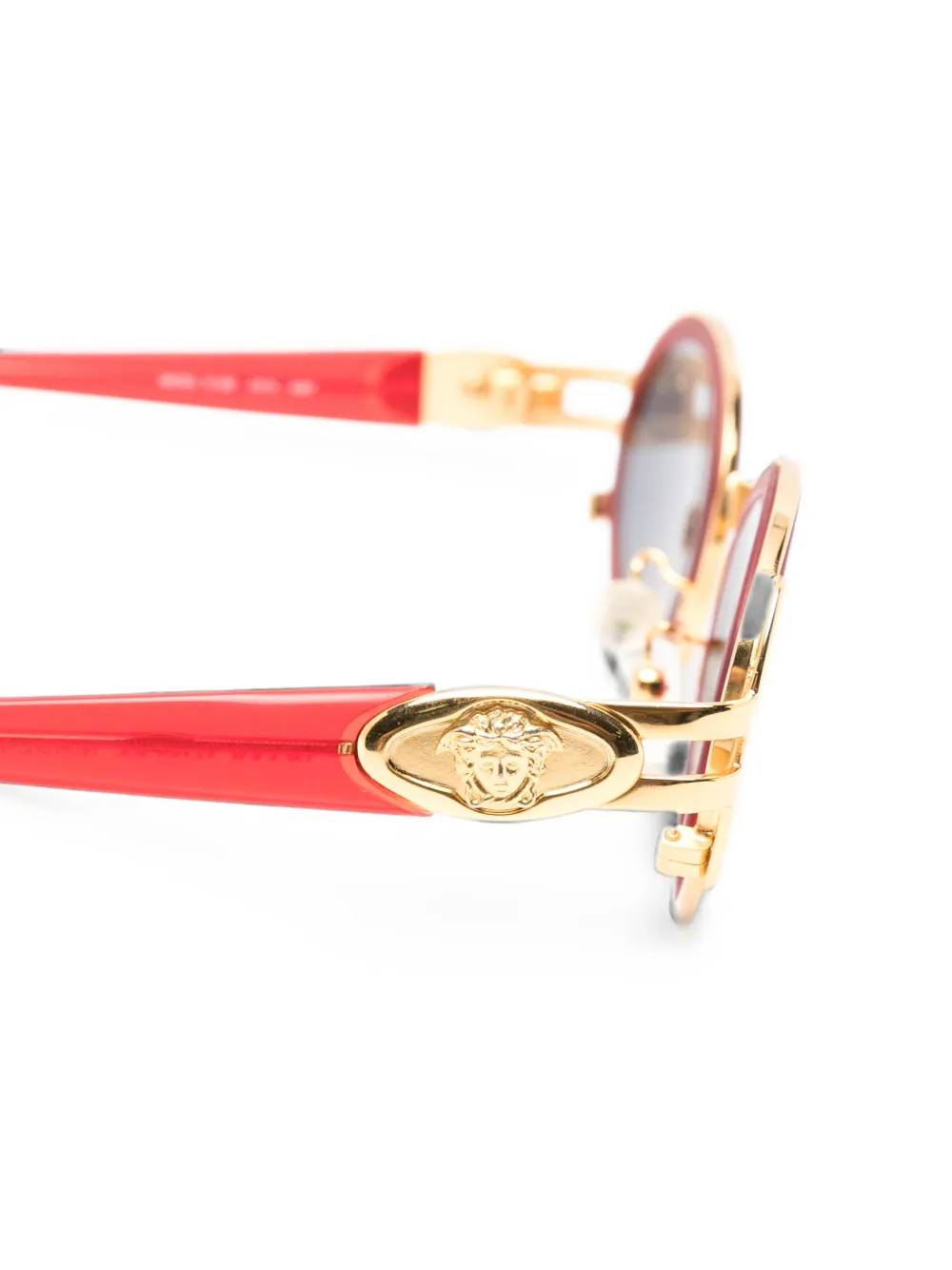 Versace Pre-Owned Zonnebril met rond montuur en Medusa-plakkaat Goud