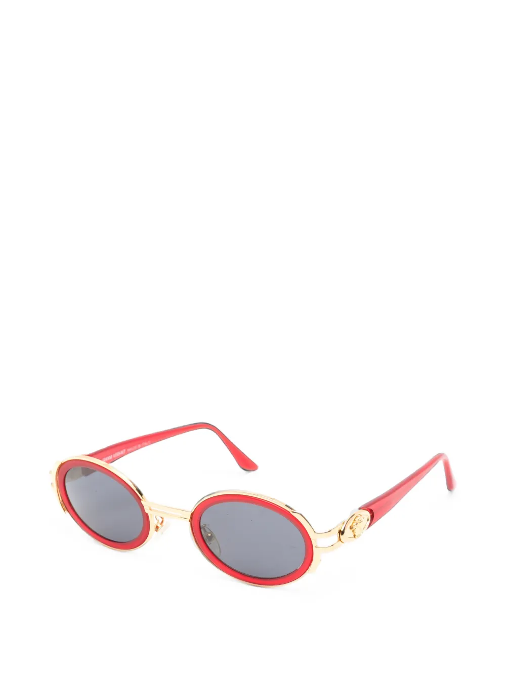 Versace Pre-Owned Zonnebril met rond montuur en Medusa-plakkaat Goud