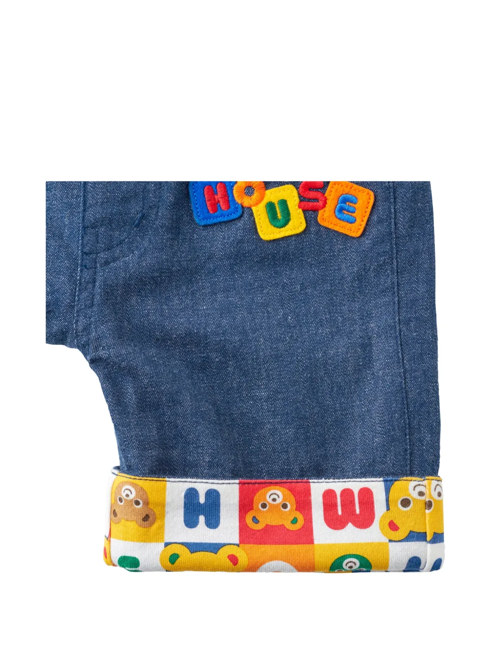 Miki House Broek met logopatch Blauw