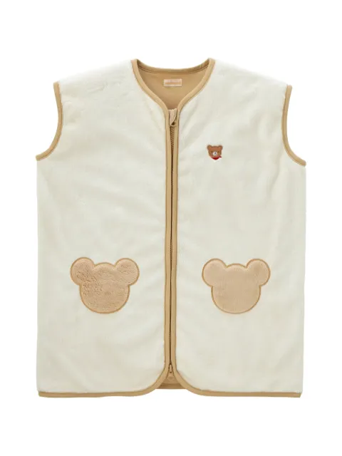 Miki House bear-patch fleece sleeper