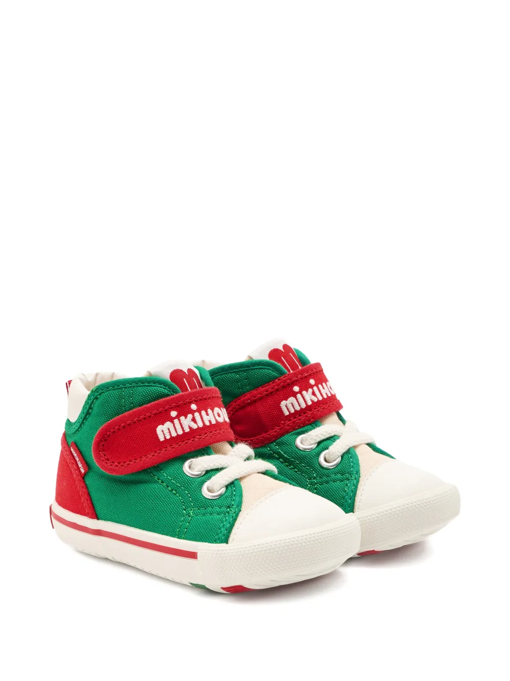 Miki House touch-strap high-top sneakers - Verde