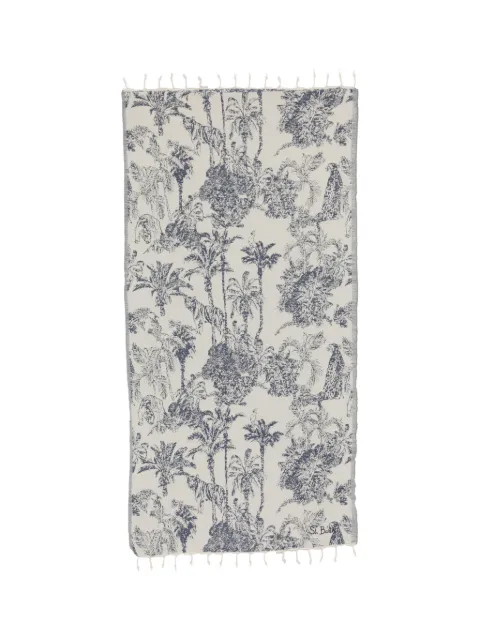 MC2 Saint Barth animal-print fringed beach towel