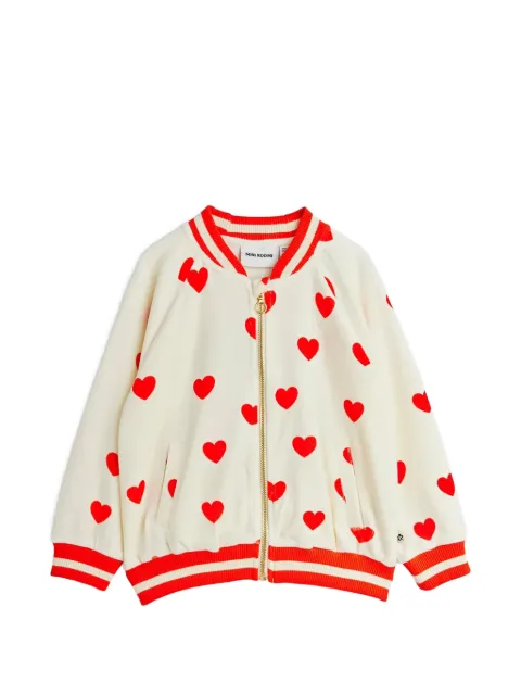 Mini Rodini veste bomber à imprimé cœurs