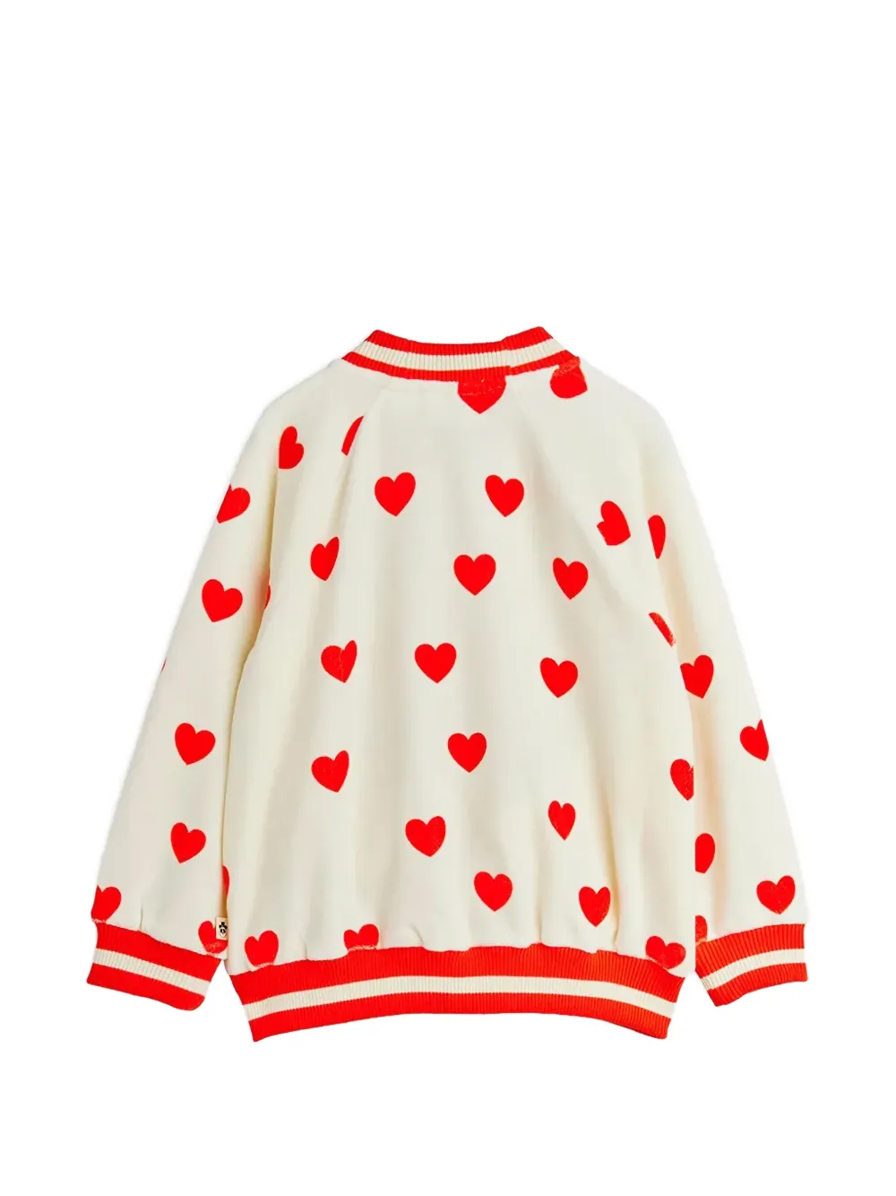 Mini Rodini heart-print bomber jacket Beige