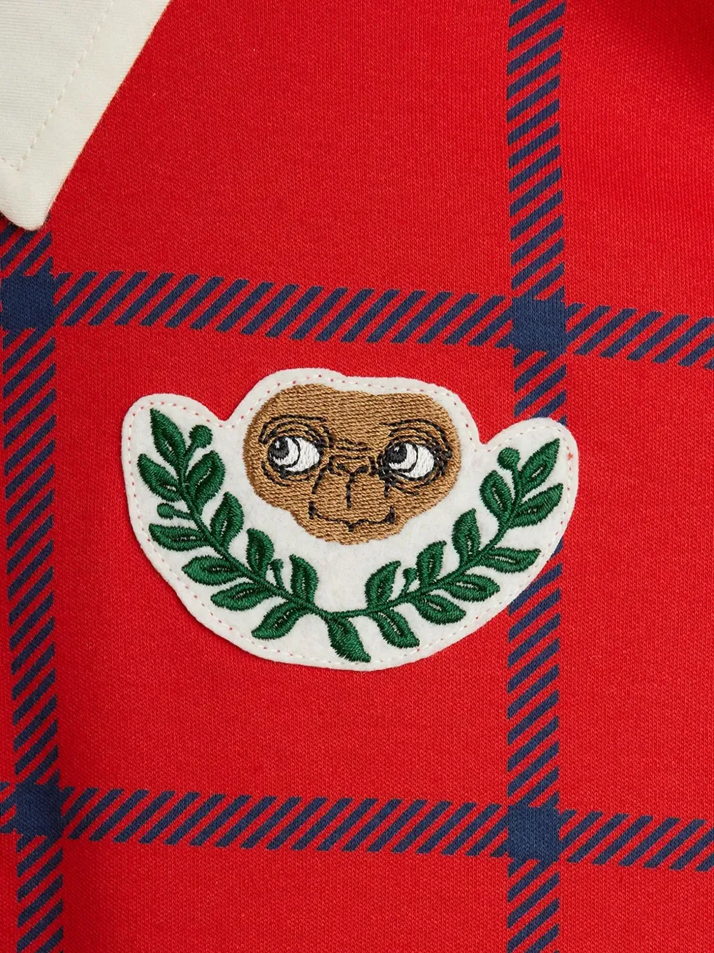 Mini Rodini E.T. patch check-pattern dress Rood