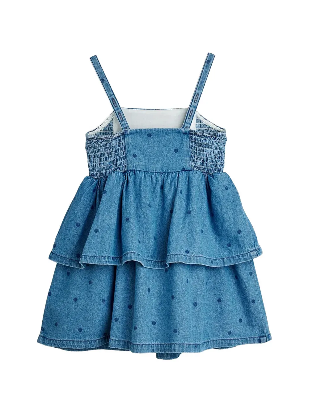Mini Rodini polka-dot tiered dress Blauw