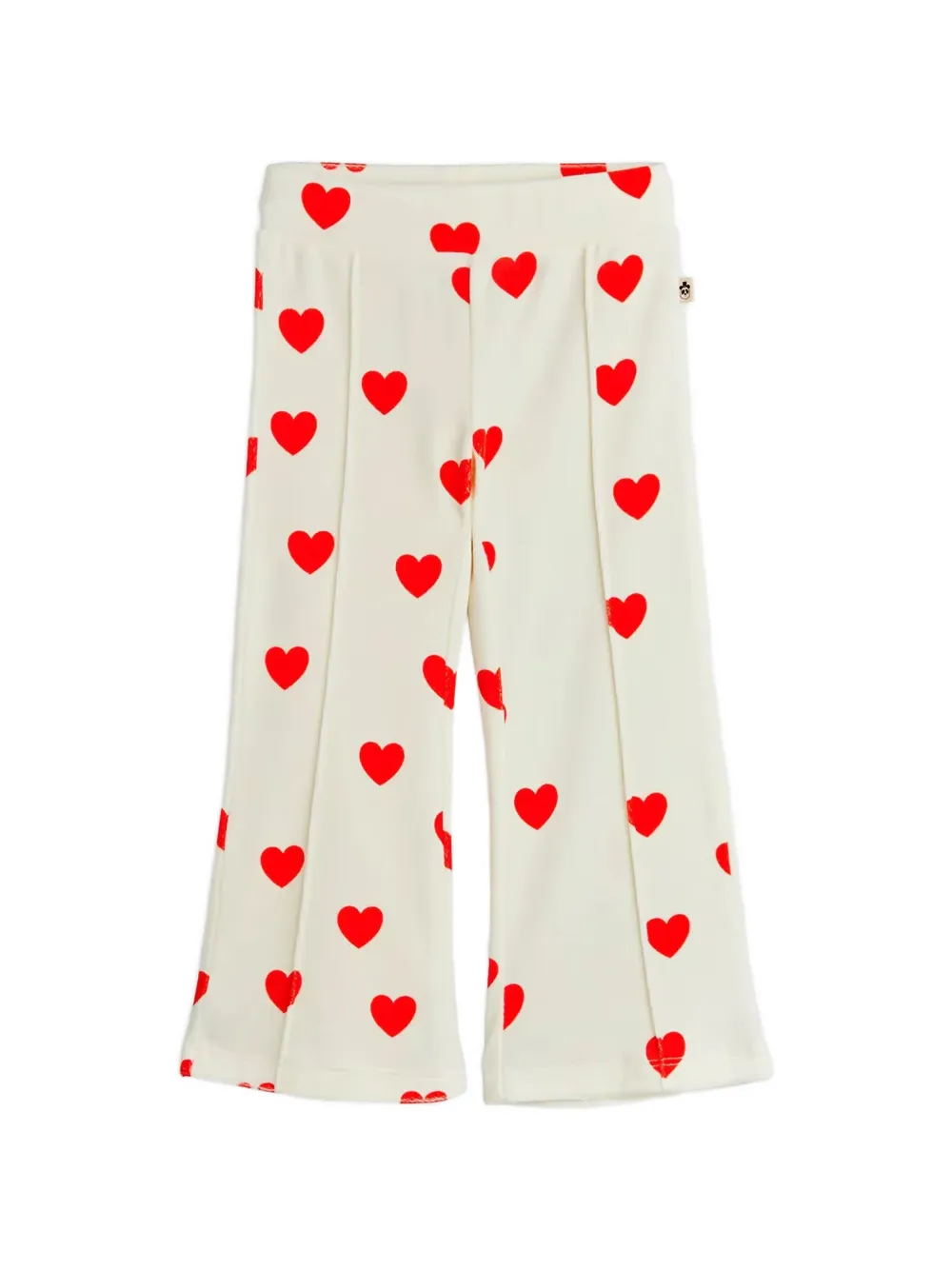 Mini Rodini heart-print flared trousers - Blanc Mini Rodini heart-print flared trousers - Blanc
