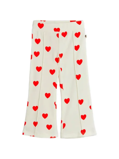 Mini Rodini heart-print flared trousers