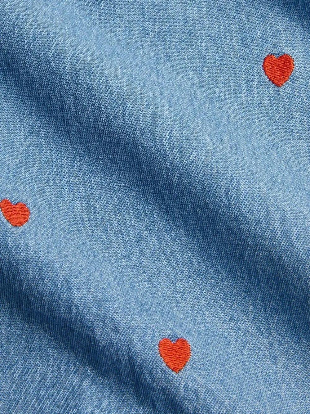 Mini Rodini Denim shirt met geborduurd hart Blauw