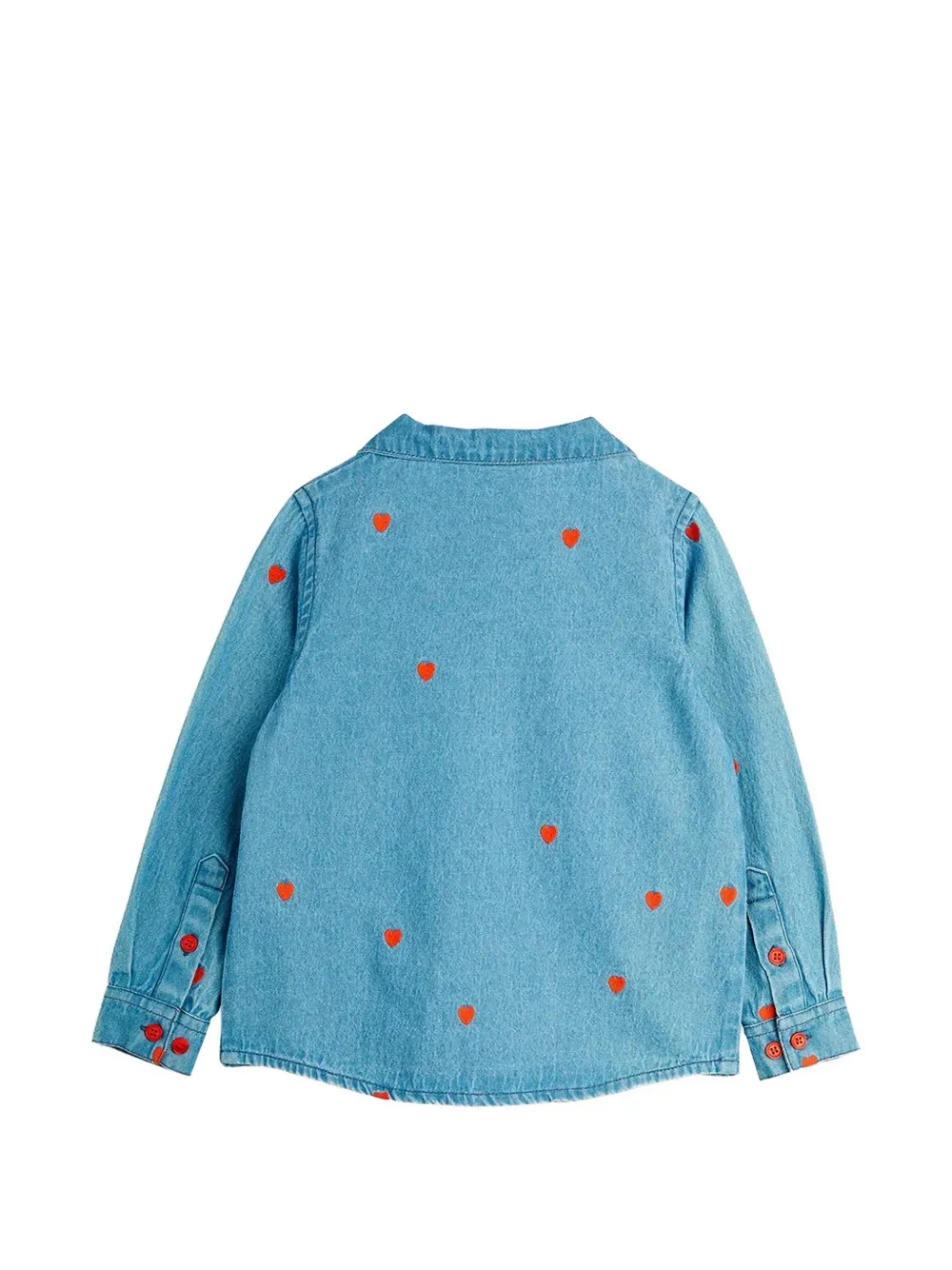 Mini Rodini Denim shirt met geborduurd hart Blauw