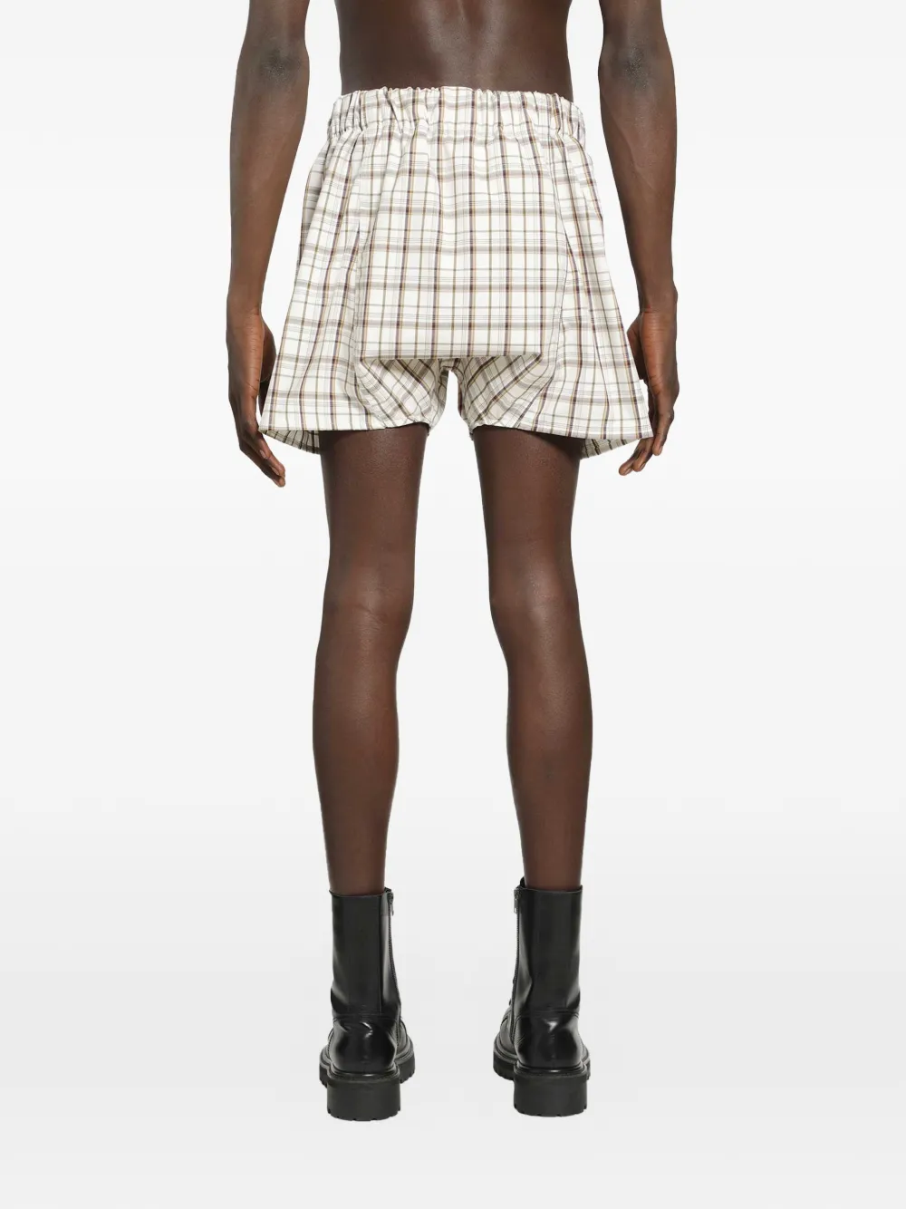 BRYAN JIMENÈZ Geruite shorts Beige