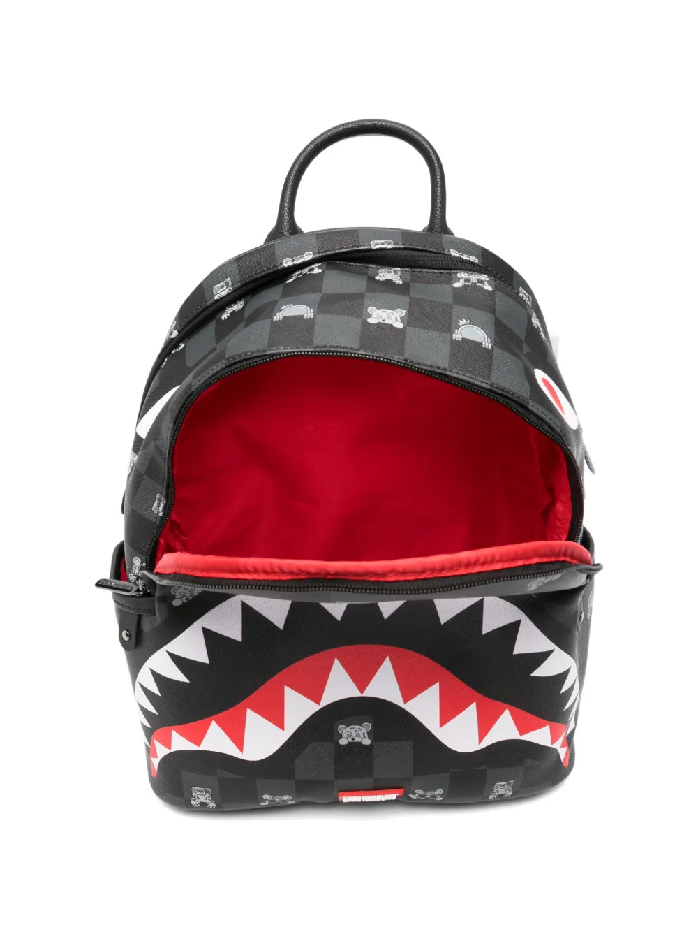 Sprayground shark-mouth Checkered Backpack | Grey | FARFETCH