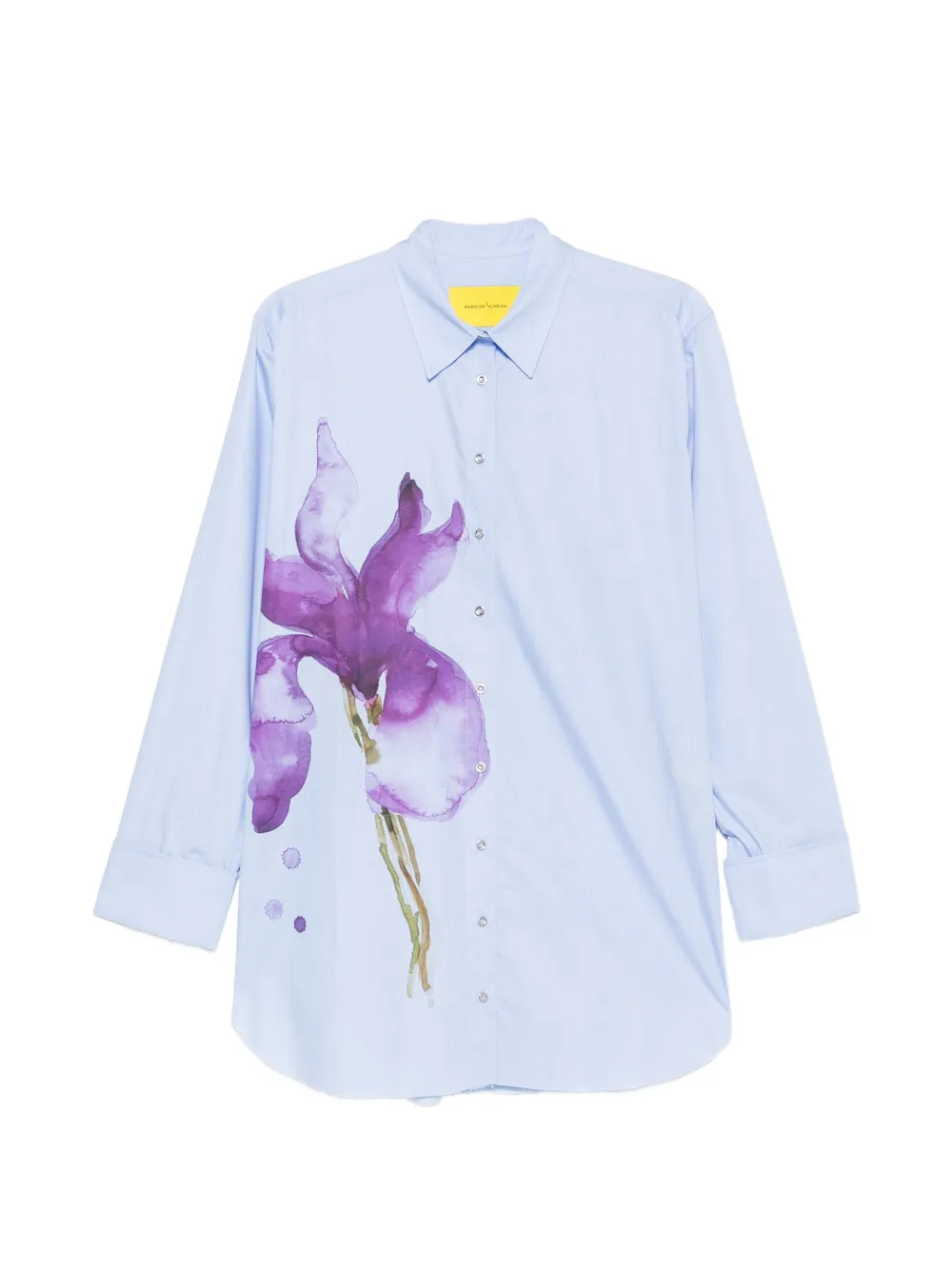 Marques'Almeida floral-print raw-hem shirt - Blu