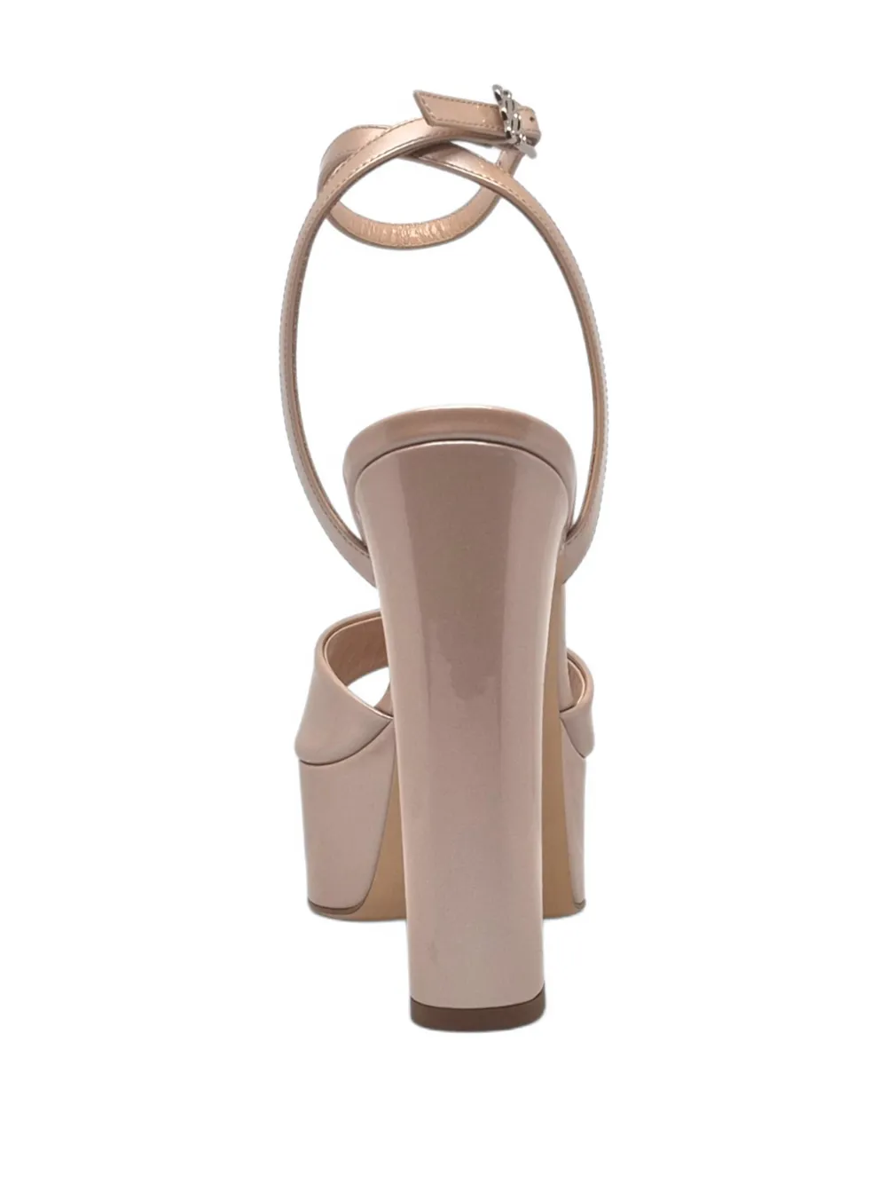 Casadei Patty patent-finish platform sandals Beige