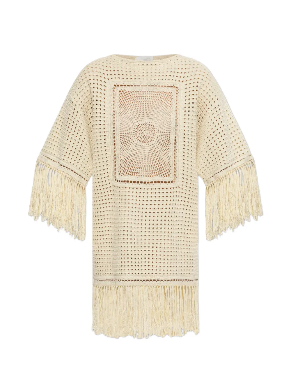 ZIMMERMANN fringe-trim mini dress - Toni neutri