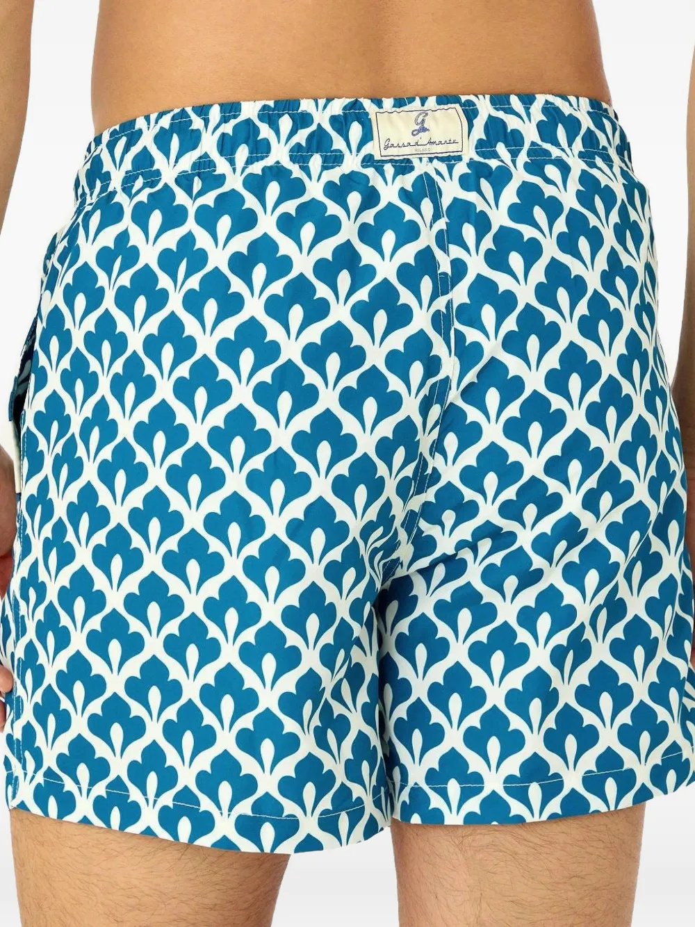 GASSA D AMANTE San Rema zwembroek met geometrische print en trekkoord Blauw