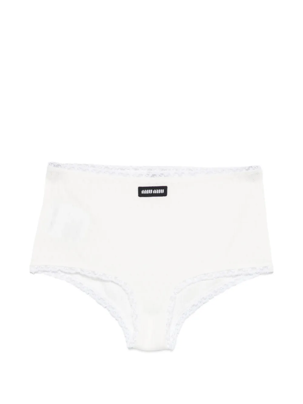 Miu Miu lace-trim brief - Bianco