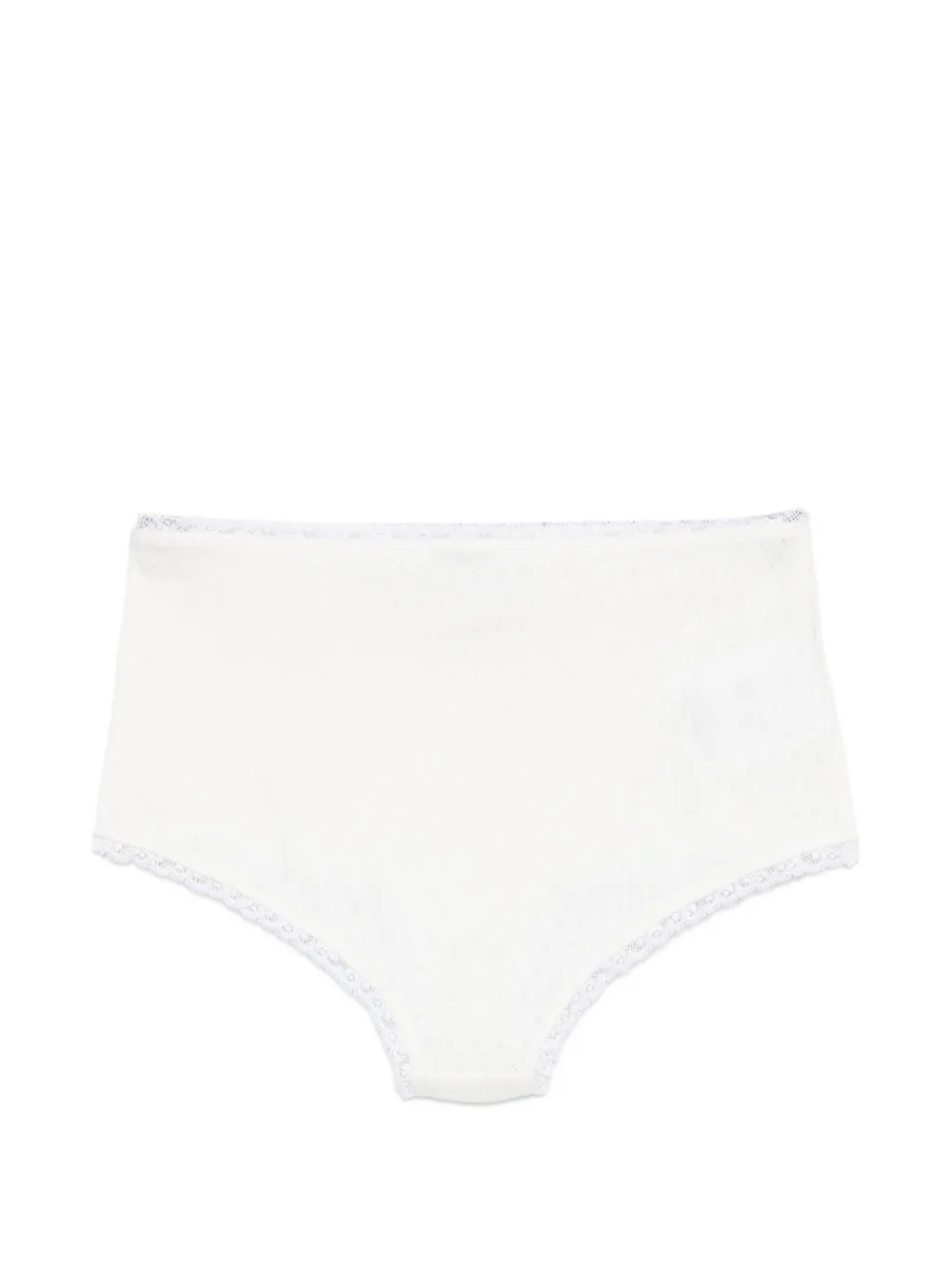  Miu Miu Logo-patch Lace-trim Cotton Briefs - Blanc 