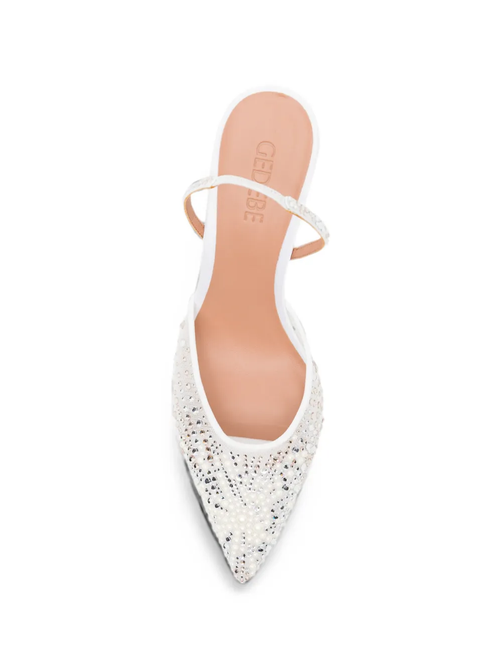Gedebe 85 mm mesh pumps verfraaid met kristallen Wit